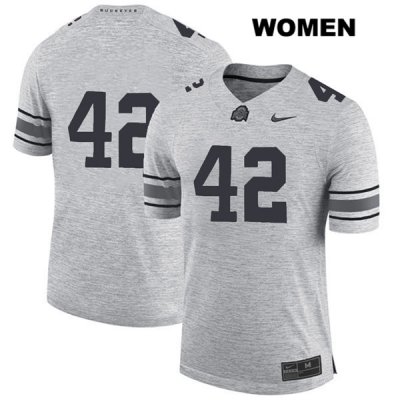 Women's NCAA Ohio State Buckeyes Lloyd McFarquhar #42 College Stitched No Name Authentic Nike Gray Football Jersey WP20S85DZ